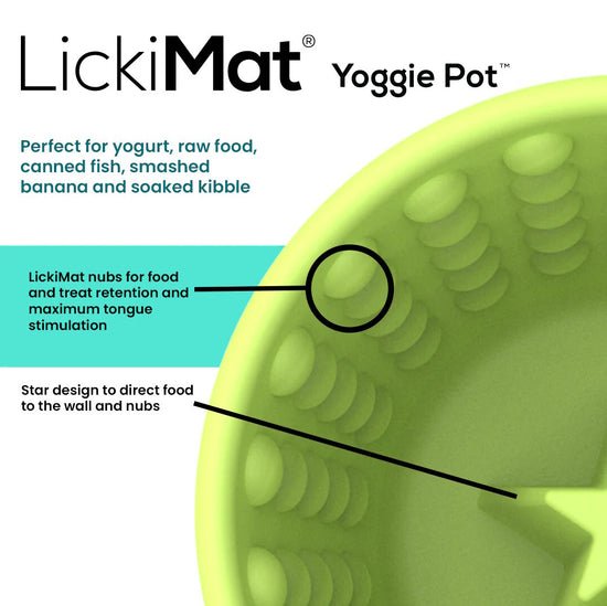 Lickimat Yoggie Pot Slow Feeder Dog Bowl - Red