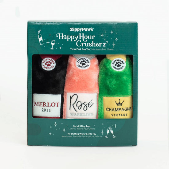 Happy Hour Wine Crusherz Dog Toy - 3-pack by Zippy Paws
